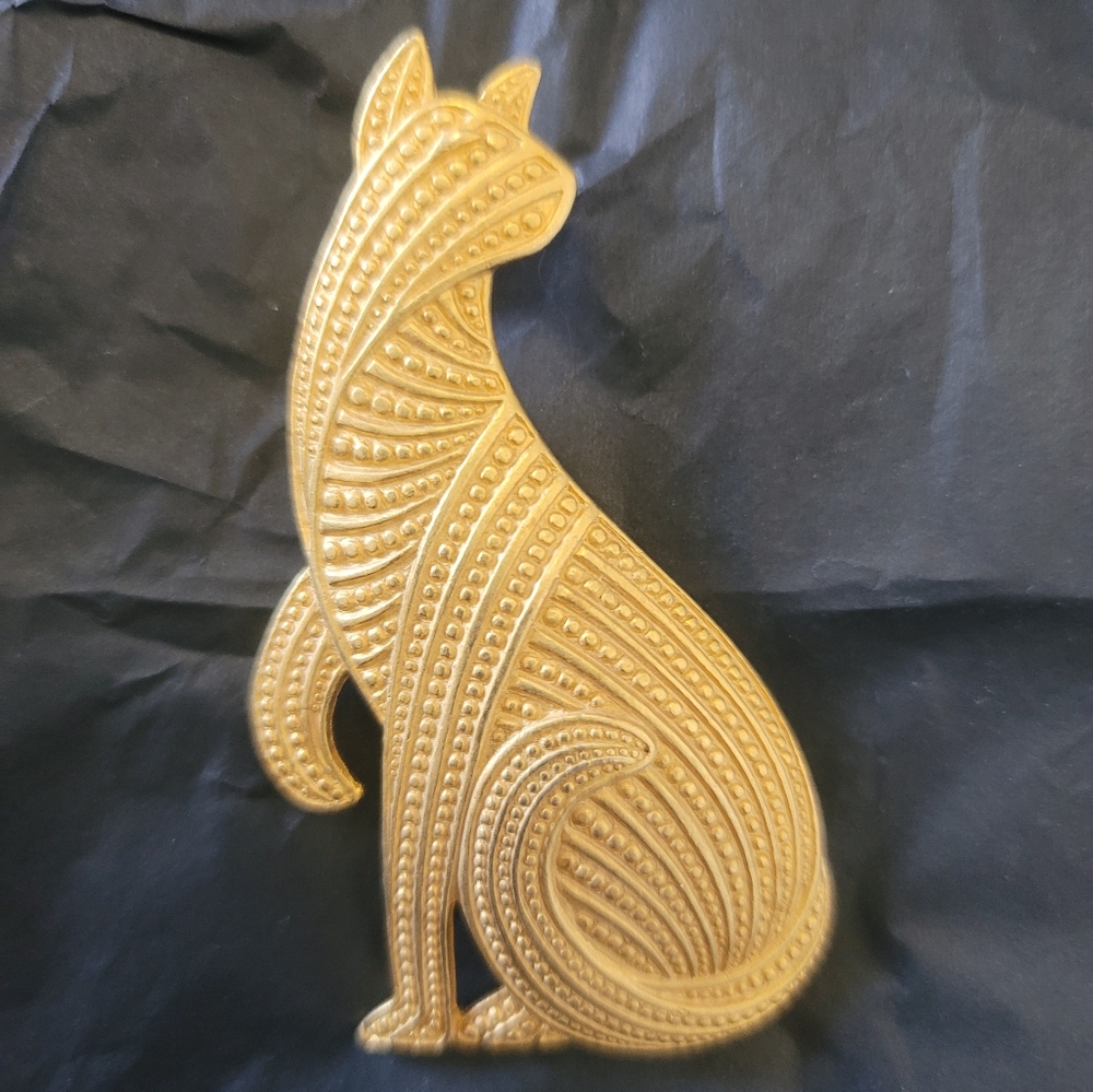 Vintage 1988 Designer Signed JJ Cat Pin Brooch